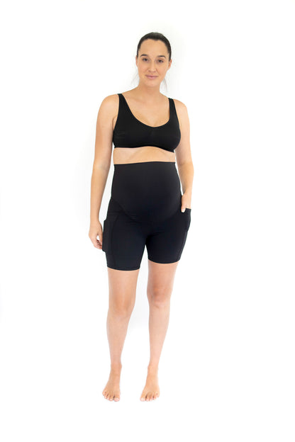 Emama Maternity Bike Shorts + Pockets - Black